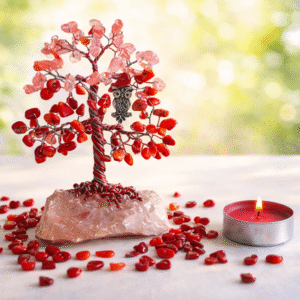 Copac Martisor Coral și Cuarț cherry 10cm