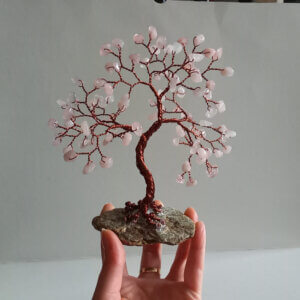 Pomisor cristale Cuart roz 15cm