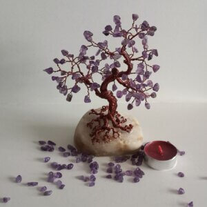 Copac bonsai Ametist si cupru 16cm Stoc epuizat