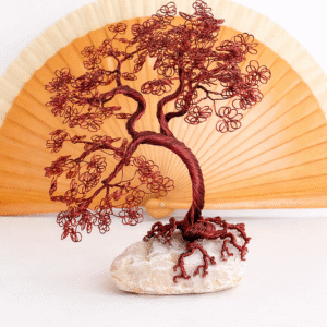 Copac handmade din Cupru cu flori din cupru