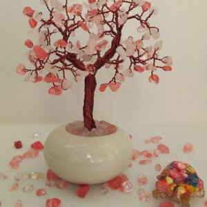 Copacel din cristale de Cuart roz / cherry stoc epuizat