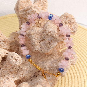Brățară din  Cuart roz, handmade
