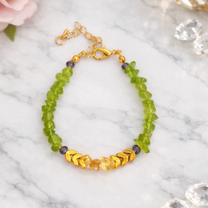 Brățară handmade din cristale de Peridot și Citrin