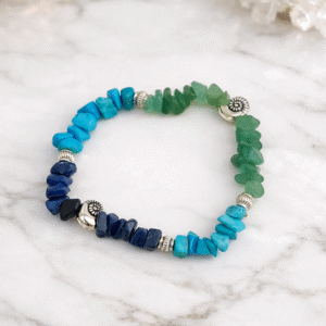 Brățară handmade din cristale de Lapis Lazuli, Aventurin și Turcoaze - 2 fete